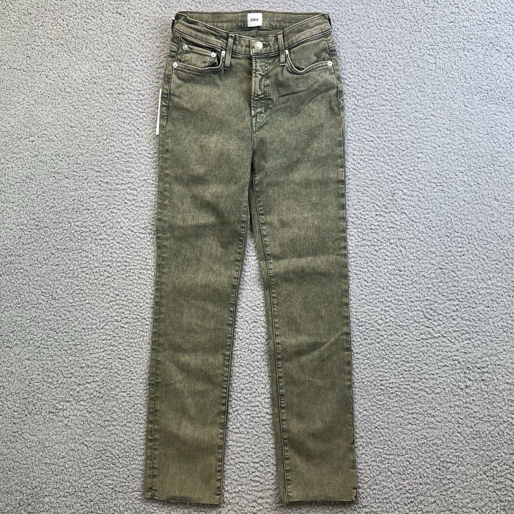EDWIN Bree Mid-Rise Acid-Wash Straight Jeans 26 Women's High Rise Retro 24x26
